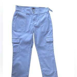 NWT Loft Outlet Ladies 4P Straight Crop White Pants Mid Rise Square Pockets